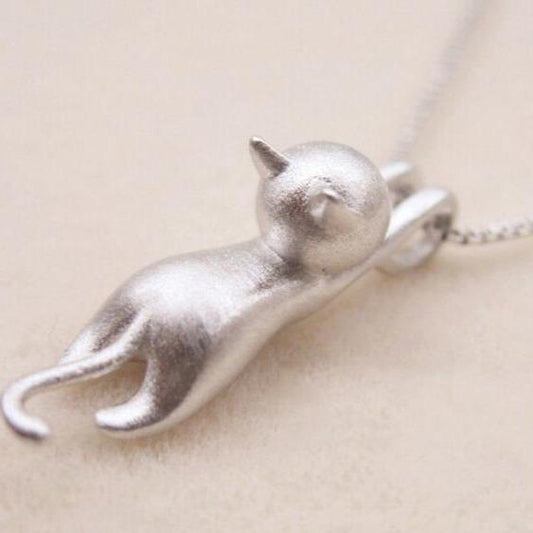 925 Sterling Silber Verspielte Kitty Halskette